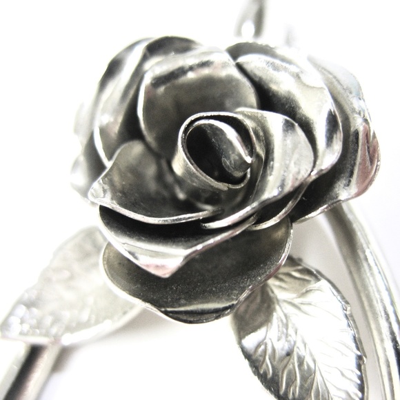 Coro Pin and Earring Set, 1950s, Rosebud, Wishbone - Picture 4 of 8